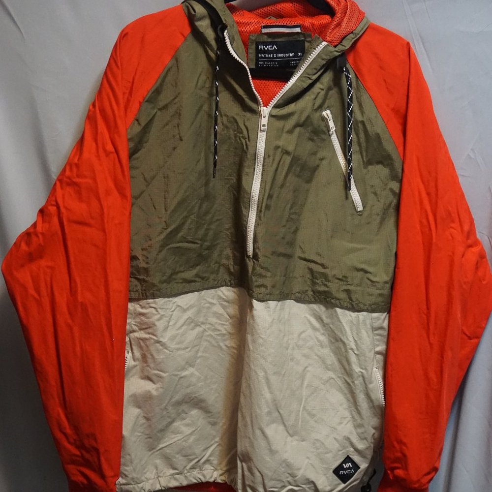 MENS RVCA Windbreaker pullover lined Size XXL